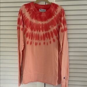 Champion Women's Tie-Dye Sweater - Salmon Orange